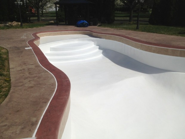 Inground Swimming Pool Coping tile and concrete Restoration