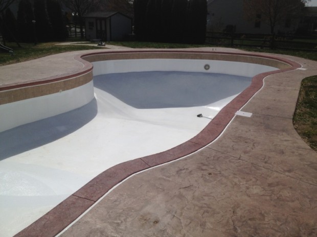 Inground Swimming Pool Coping tile and concrete Restoration
