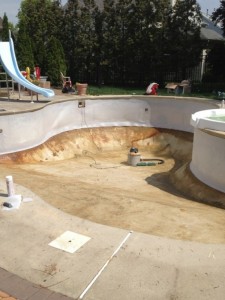before and after custom freeform liner installation