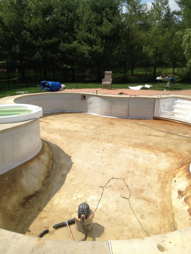 before and after custom freeform liner installation